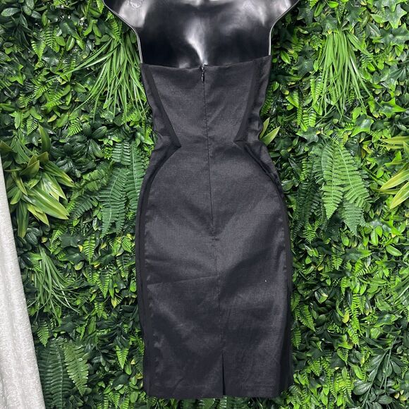 ZAC POSEN Z SPOKE Dress Women 0 Black Strapless Mini Cocktail Party Bodycon 2056 - Picture 9 of 9